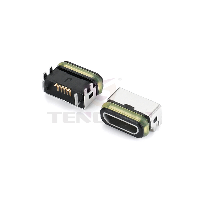 板上全贴防水Micro母座6Pin