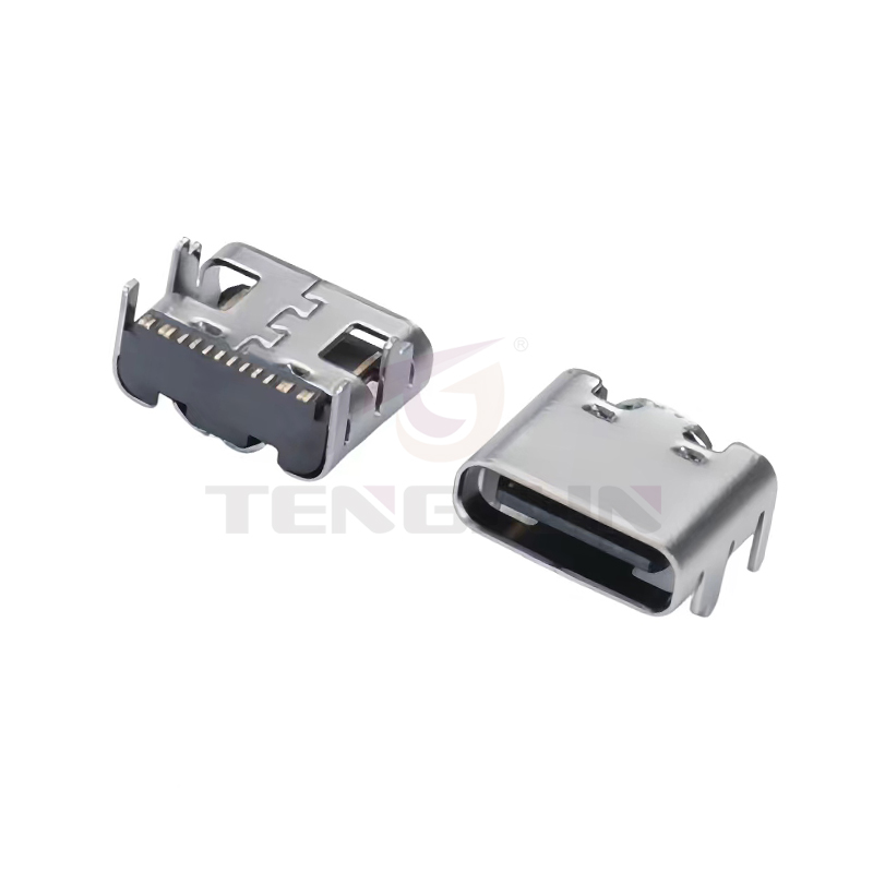 USB Type-C母座16Pin板上四脚插板 CL=6.8