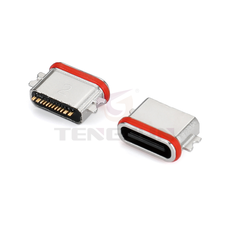 防水Type-C母座16Pin USB连接器3A