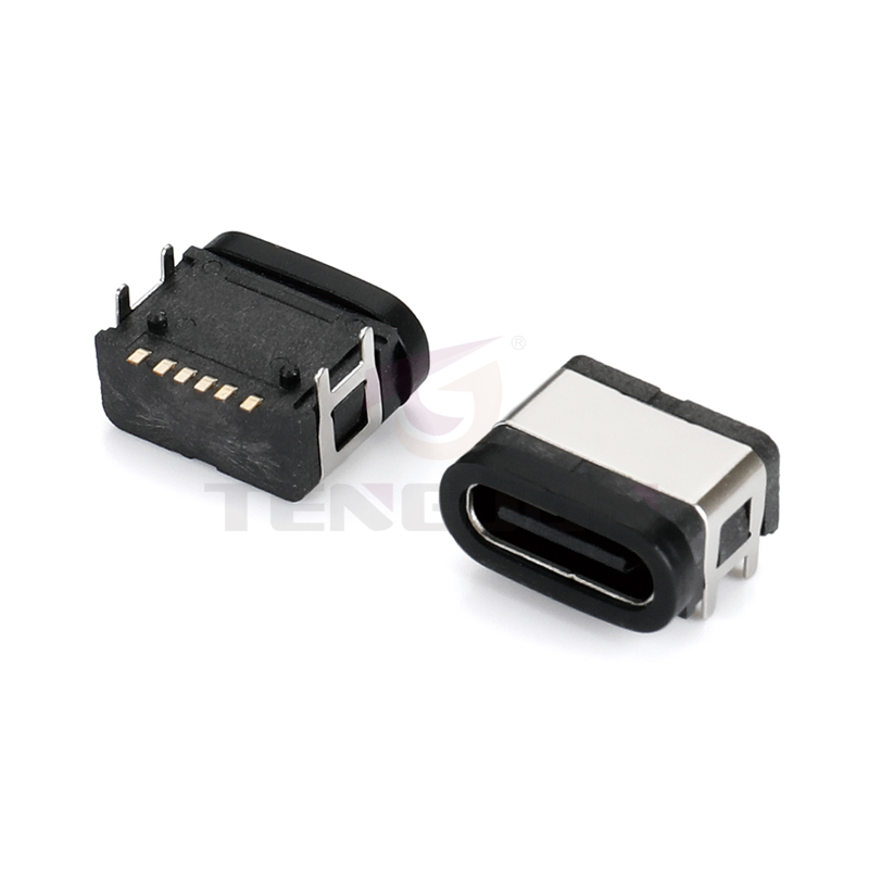 防水Type-C母座6Pin 胡须剃须刀充电接口