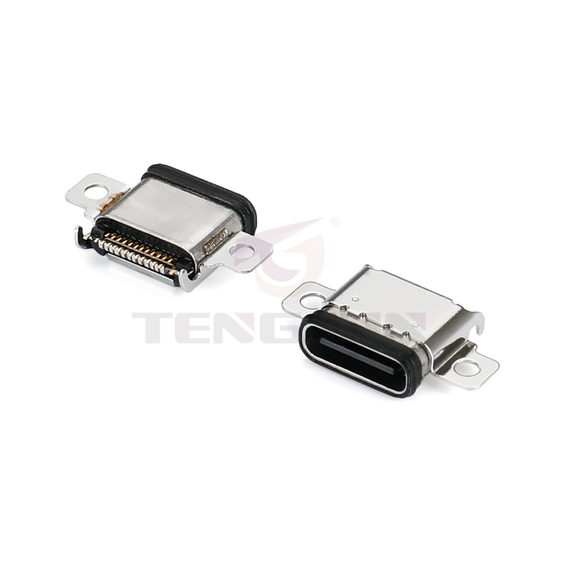 防水Type-C母座24Pin 卧式双耳SMT