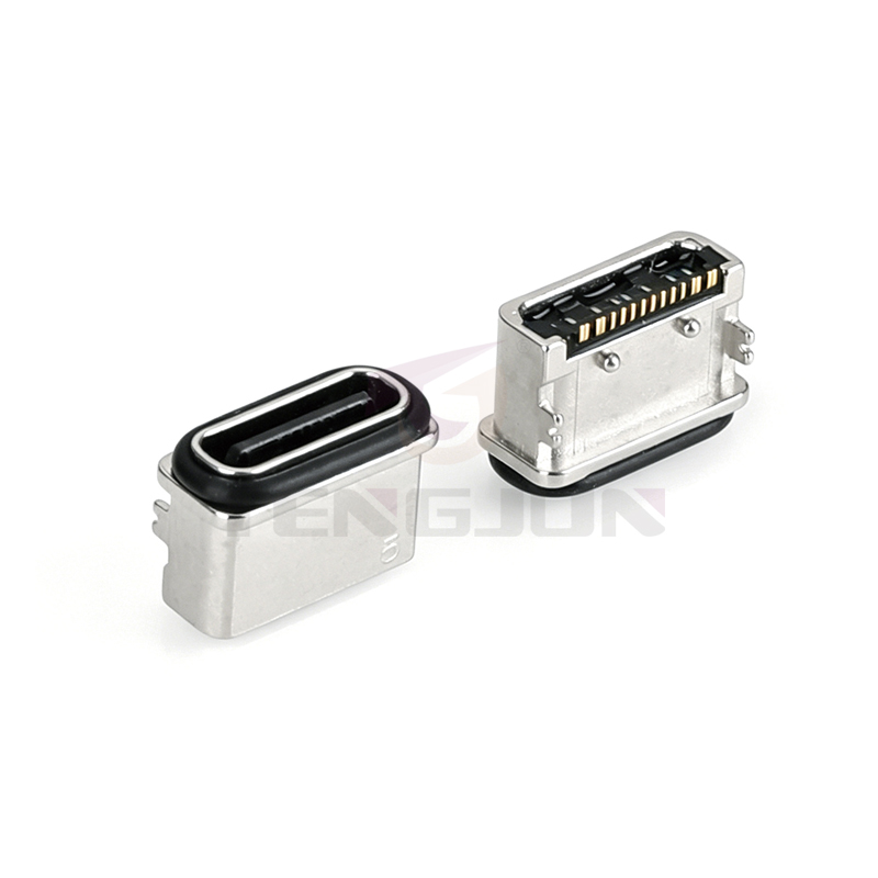 防水TYPE-C 16PIN 板上卧贴  L7.2 2脚插板带2后柱 IPX6
