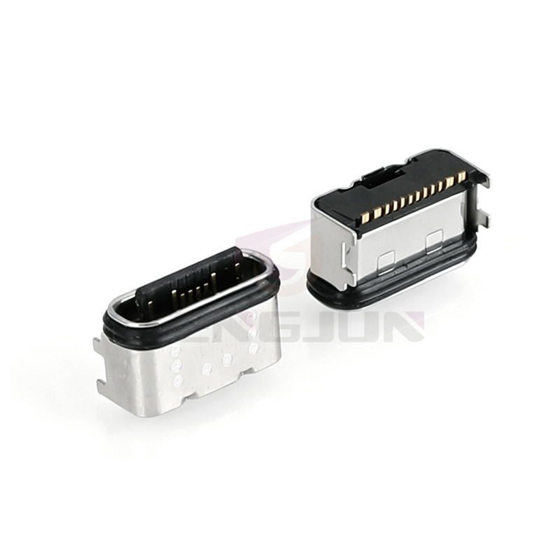 防水TYPE-C连接器 16PIN 板上