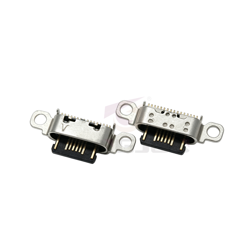 TYPE C母座USB 16PIN 沉板1.68 舌片外露 2.45 带锁孔